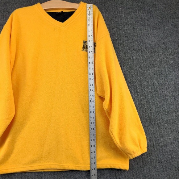 New York Hotel & Casino Mens Fleece Pullover Yellow XL V-Neck Vintage Made USA - Picture 13 of 15